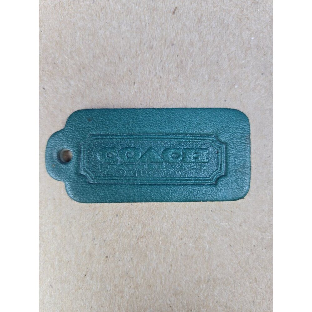 Coach dark green single sided hangtag fob vintage classic Htf